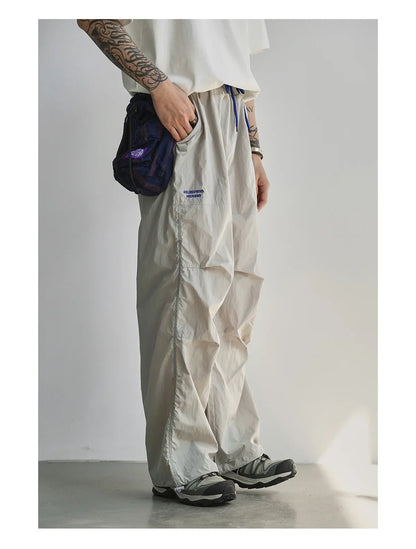 Men's Summer Outdoor Quick Dry Pants Loose Straight Leg Joggers Casual Hiking Trousers Unisex Breathable Streetwear Asian Size