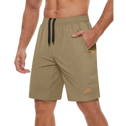 Quick Dry Athletic Running Shorts with Zipper Pockets Men's Summer Shorts for Gym Training Workout Hiking Casual Shorts