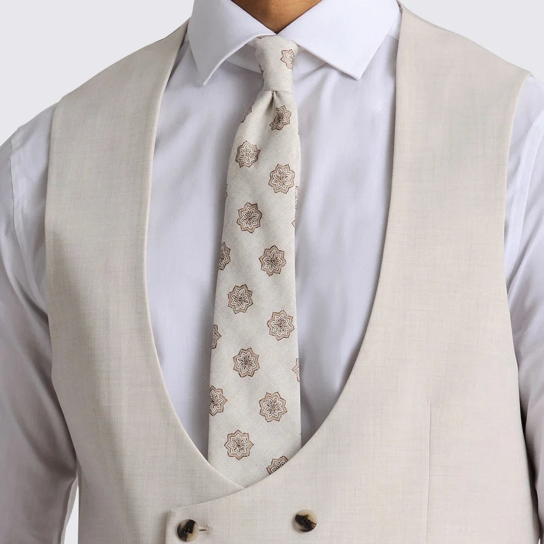 Men Vest Beige Solid Double Button V Neck Waistcoat For Wedding Party Banquet Business Work Daily Casual Men Suit Vest