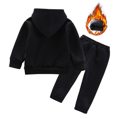 New Autumn Winter Fashion Baby Girls Clothes Children Boys Thicken Hoodies Pants 2Pcs/Set Toddler Sports Costume Kids Tracksuits