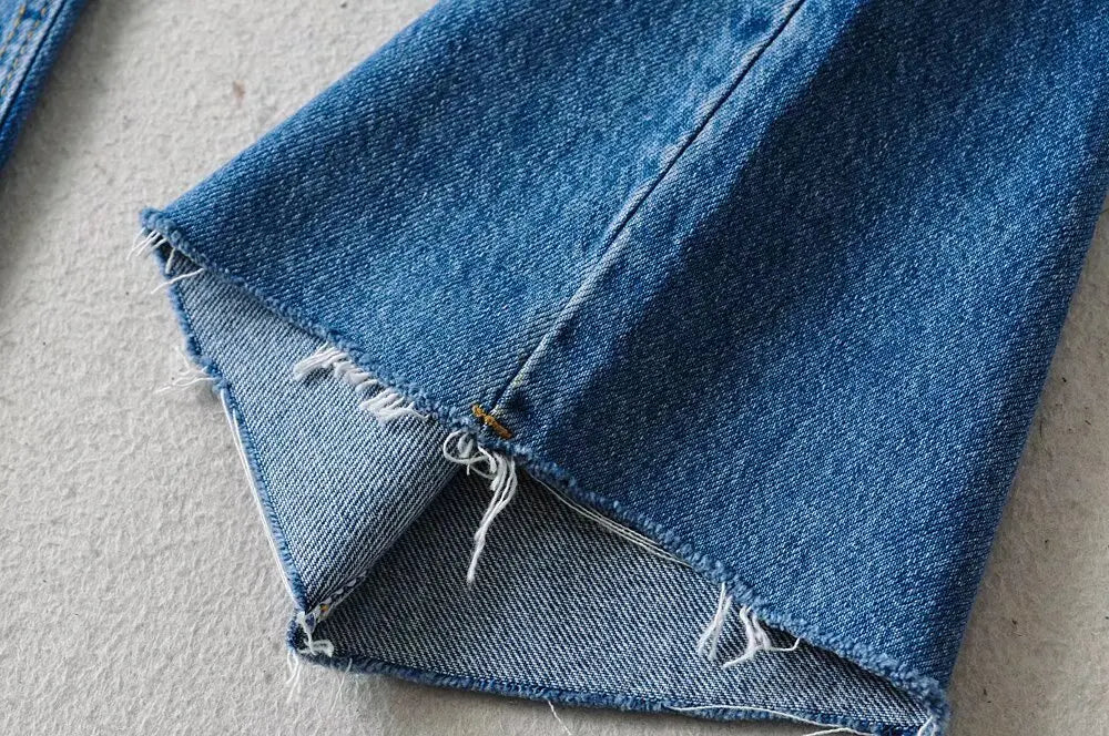 Women's High Waist Jeans 2025 Spring Fall Relaxed Straight Leg Raw Hem Floor-Length Vintage Inspired Daily Uniform