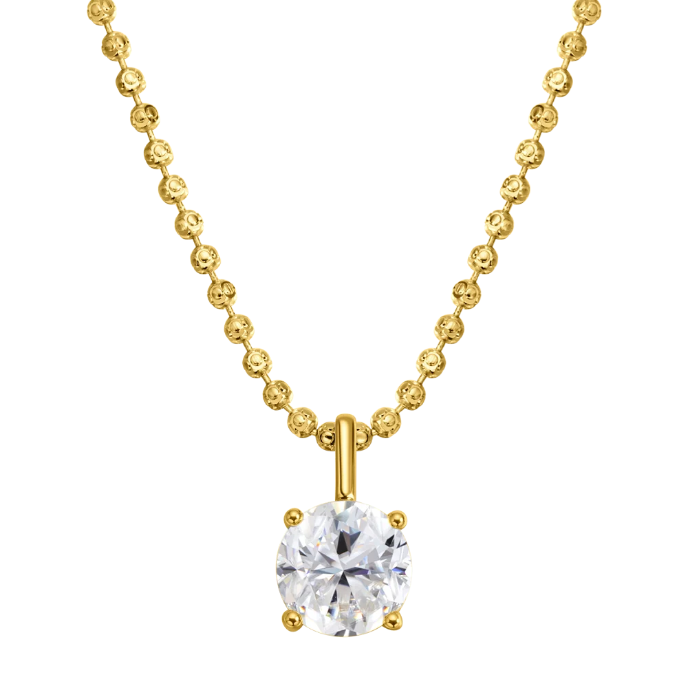 Round Brilliant Cut 2/3/4ct Solitaire Moissanite Pendant Necklaces Women s925 1.5mm Solid Choker Big Diamond Neck Chain