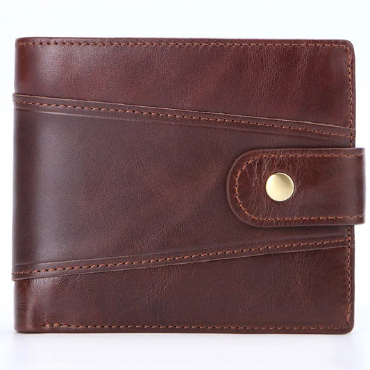 Portefeuille Homme RFID Vintage Cuir Véritable Portefeuilles Homme Porte-cartes Porte-monnaie Sac à main Portefeuille Homme