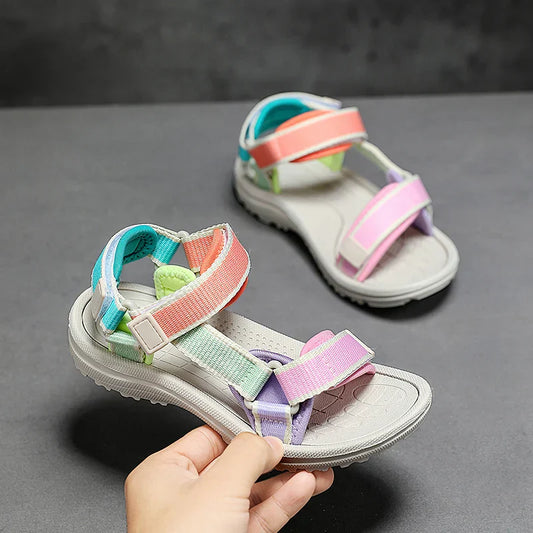 Children's Sandals Summer Boys Breathable Light Non-slip Kids Outdoor Beach Shoes Fashion Girls Open Toed Leisure Flat Sandals