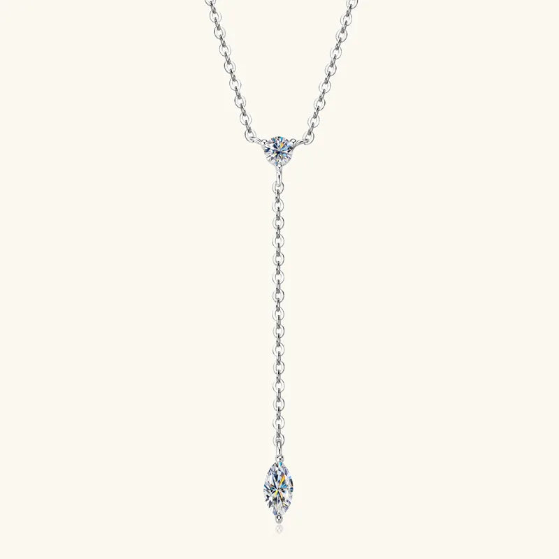 0.4cttw Marquise/round Cut Moissanite Necklace for Women D Color Luxury Pendant 925 Sterling Silver Jewelry Wholesale