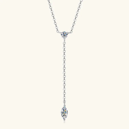 0.4cttw Marquise/round Cut Moissanite Necklace for Women D Color Luxury Pendant 925 Sterling Silver Jewelry Wholesale