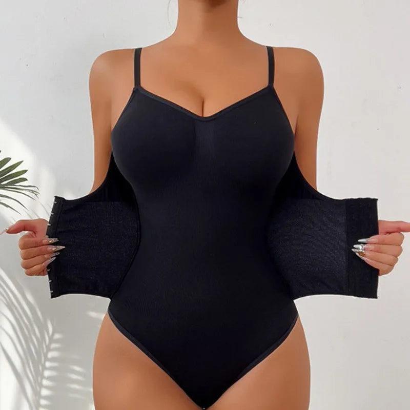 New Firm Tummy Control Thong Bodysuit Shapewear With Zipper Belt Women Fajas Body Shaper Waist Trainer Slim Cincher Corset Tops