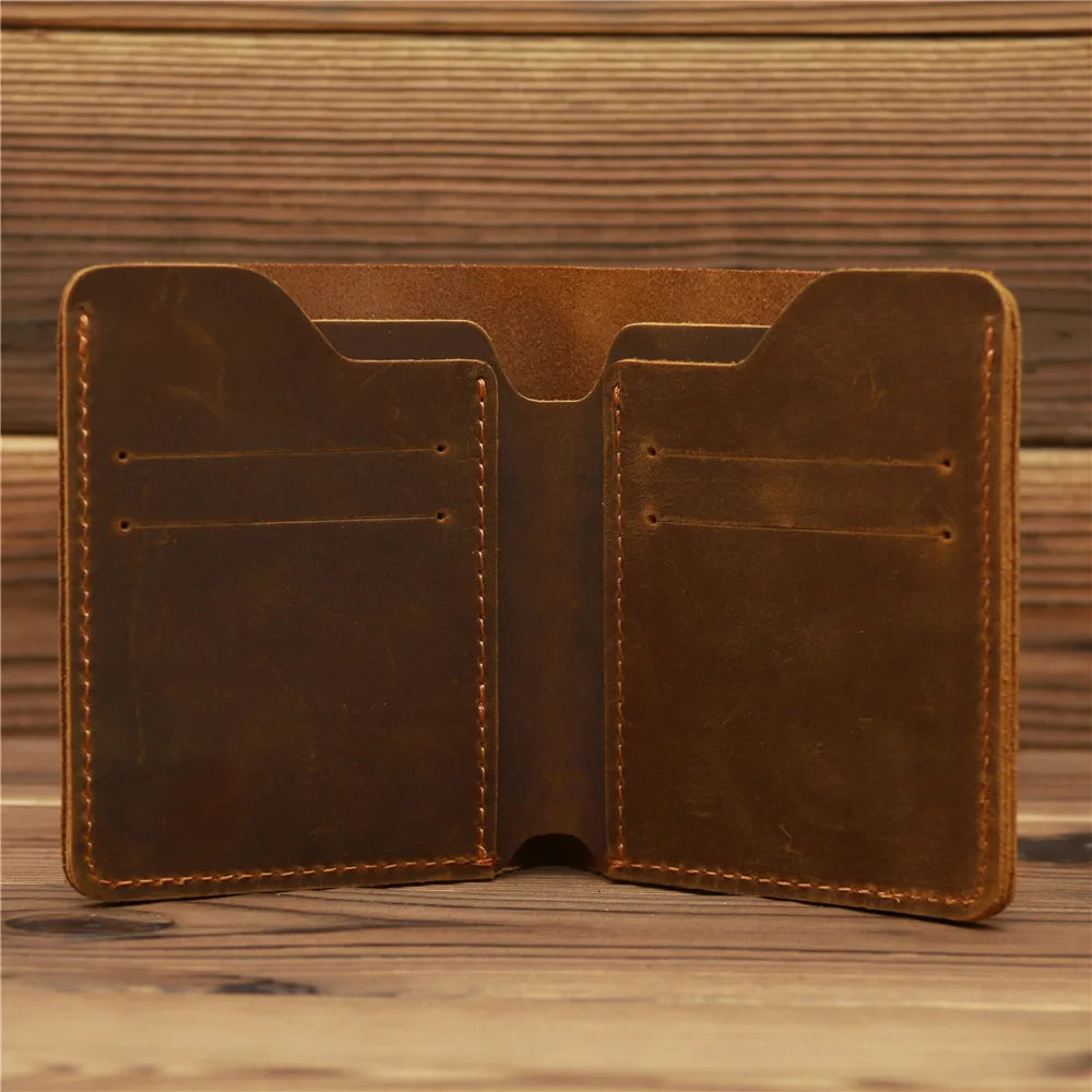 Top Genuine Leather Men's Wallet Retro Driving Licence Wallets for Men Durable Leather Portfel Male Cartera Hombre Purse for Men