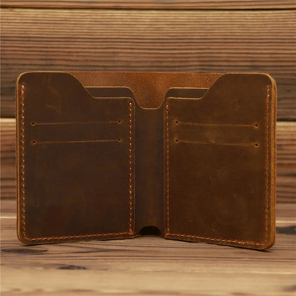Top Genuine Leather Men's Wallet Retro Driving Licence Wallets for Men Durable Leather Portfel Male Cartera Hombre Purse for Men