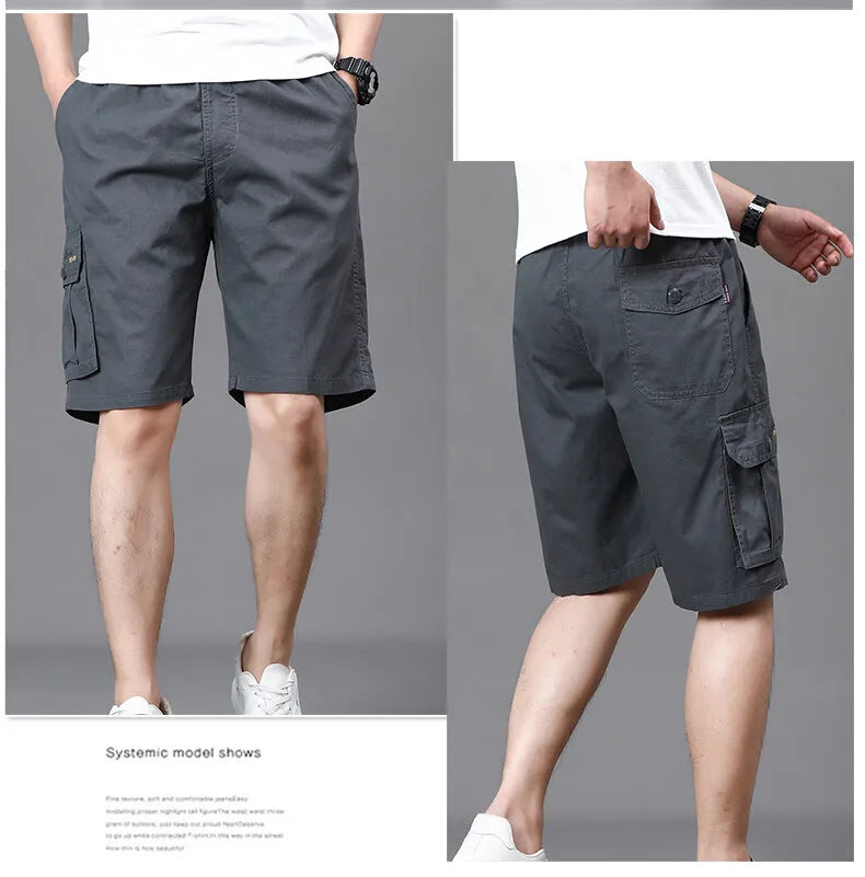 Mens Work Cargo Shorts Summer Casual Shorts Baggy Sports Gym Work Shorts 4XL Light Weight Cotton Sweat Knee Shorts