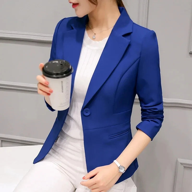 Women Blazer Office Ladies Elegant Outwear Long Sleeve Work Wear Classy Female Pink Suit African Autumn Fashion 2026 New Coat