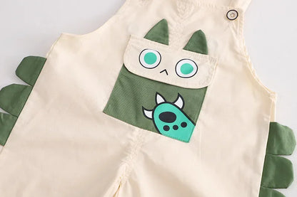 New Summer Kids Baby Clothing Boy T-shirt Bib Shorts 2Pcs/Set Toddler Fashion Infant Children Clothes Suits 0-5 Years