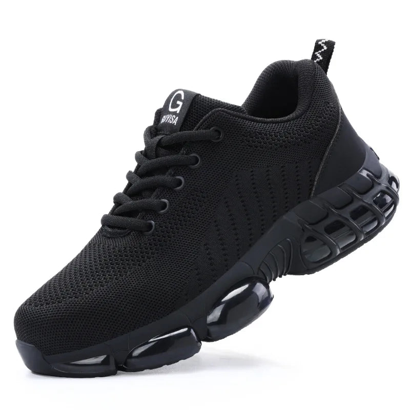 Steel Toe Shoes for Men Lightweight Work Shoes Air Cushioned Sneakers Indestructible Construction Industrial Work Safety Sneaker