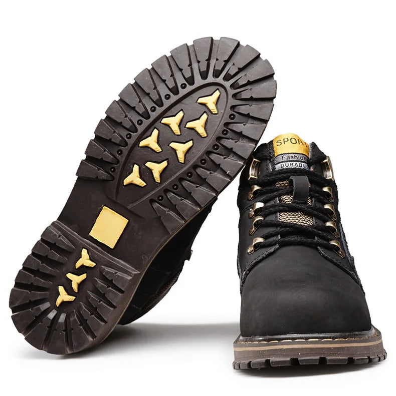 Natural Cow Leather Men’s Women Boots Handmade Retro Winter Autumn Shoes Ankle Snow Boots for Men Top Quality Shoes Dropshipping