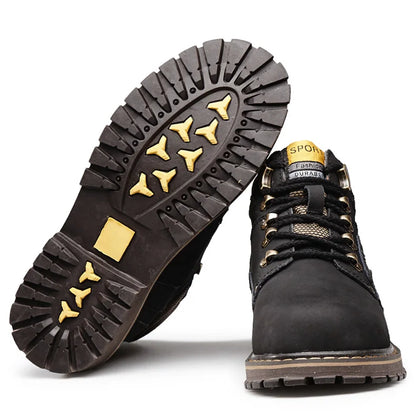 Natural Cow Leather Men’s Women Boots Handmade Retro Winter Autumn Shoes Ankle Snow Boots for Men Top Quality Shoes Dropshipping