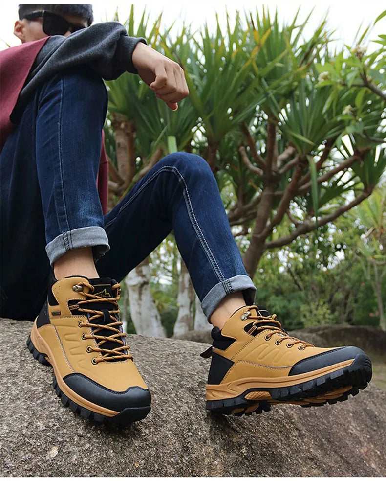 New Winter Men Boots Fur Warm Snow Boots Men Winter Boots Work Shoes Men waterproof Ankle Boots Outdoor Men's Sneakers Footwear