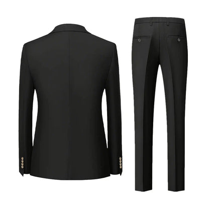 Two-piece Set Suit Men's Vintage Banquet Suit Chinese Style Suit Double Breasted Blazer Metal Buttons Dress Pants Wedding Galas