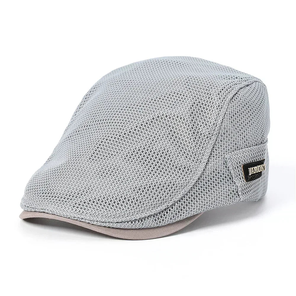 Summer Mens Hats Breathable Mesh Newsboy Caps Outdoor Baker Boy Boinas Cabbie Hat Fashion Driving Flat Cap For Women