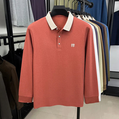Design Brand Men's Polo Shirt Lapel Exquisite Embroid Long Sleeve Autumn New Breathable T-Shirt Business Leisure Trend Men'swear