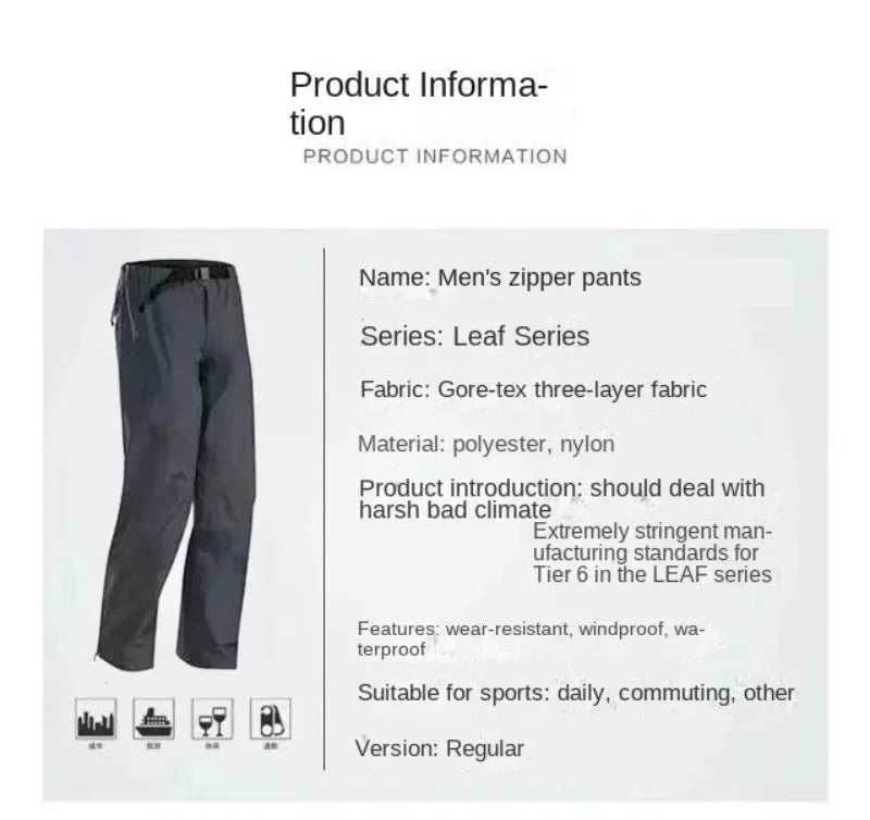 Waterproof Hardshell Tactical Pant Men Full Zip Multicam Camouflage Outdoor Trousers Outdoor Thin Mountain Climbing Hiking Pants