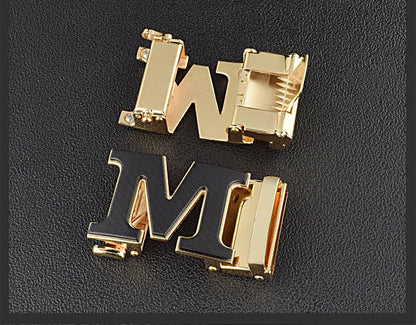 High Quality Designers Letter M White Leather Belt Men Luxury Famous Young Men Cowhide  Brand Jeans Relaxed Jeans Mode Man Belt