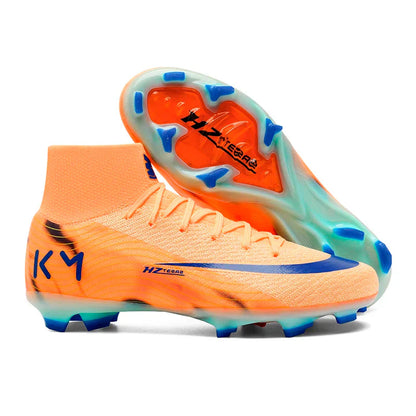 New Men Soccer Shoes Boys Cleats Adult Outdoor Breathable Football Boots Training Sport Long Spikes Non Slip Match Comfortable