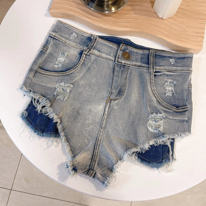 Women's Summer Sexy High Waist Denim Shorts 2025 Female Fashion Hollow Out Hole Hot Pants Short Jeans