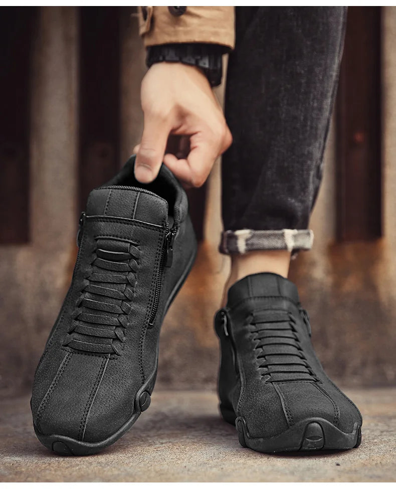 New Men's Ankle Boots Fashion Soft Sole High Top Sneakers Men Shoes Outdoor Versatile Loafers Comfortable Casual Walking Shoes