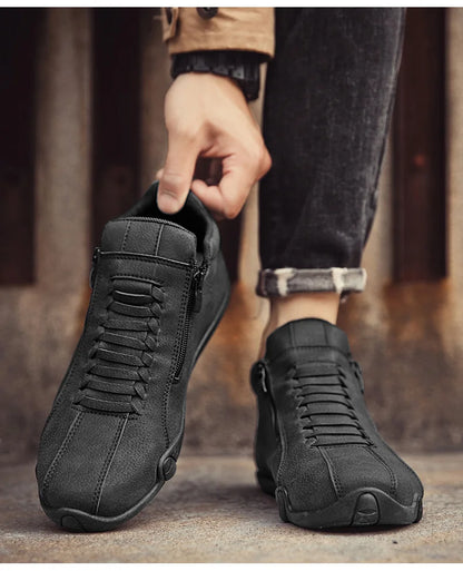 New Men's Ankle Boots Fashion Soft Sole High Top Sneakers Men Shoes Outdoor Versatile Loafers Comfortable Casual Walking Shoes