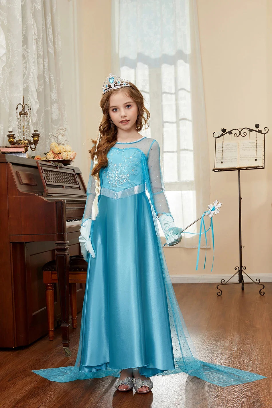 Children Princess Clothing Kids Elsa Anna Cinderella Rapunzel Party Cosplay Dresses Little Girls Christmas Halloween Dress Up