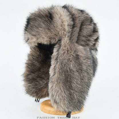 Bumper Hat Thick Warm Winter Fluffy Fur Hats for Men Women Windproof Snow Ski Earflap Cap Male Female Russian Hat Ushanka