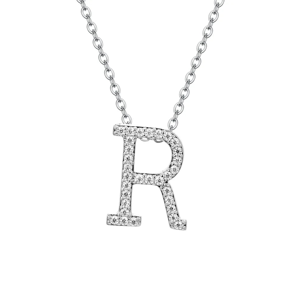 D VVS1 Color Moissanite Letters Necklace Pendant 100% 925 Sterling SIlver for Women Man Fine Jewelry Accessories Gift