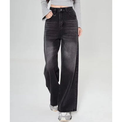 Summer Men Baggy Jeans Unisex Vintage American Style Straight Wide Leg Denim Pants Fashion Brand Hot Sale Casual Trousers