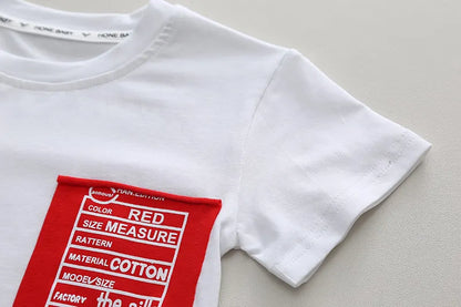 New Baby Summer Clothing Toddler Children Boy Short Sleeve Causal Letter T-shirt Pants Fashion Infant Clothes 2pcs/Set Tracksuit