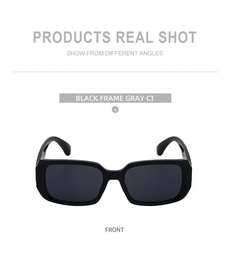 New Luxury Designer UV400 Sun Glasses for Women Men Trendy Rectangle Sunglasses Ladies Retro Fashion Cool Gafas De Sol Sunglass