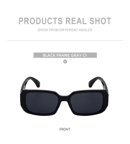 New Luxury Designer UV400 Sun Glasses for Women Men Trendy Rectangle Sunglasses Ladies Retro Fashion Cool Gafas De Sol Sunglass