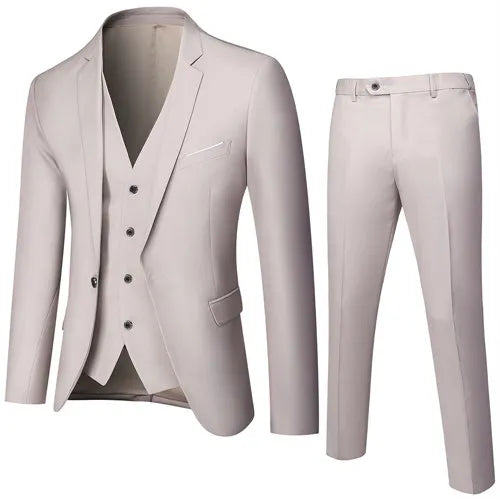 2026 New Men's Suit 3-Pieces Set (Jacket+Pants+Vest) Wedding/Party/Office Coat and Vests Trousers, Asian Sizes M-5XL 6XL.