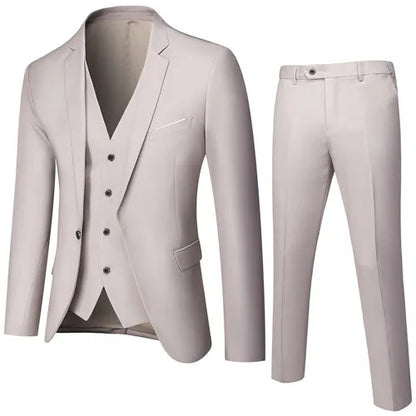 2026 New Men's Suit 3-Pieces Set (Jacket+Pants+Vest) Wedding/Party/Office Coat and Vests Trousers, Asian Sizes M-5XL 6XL.