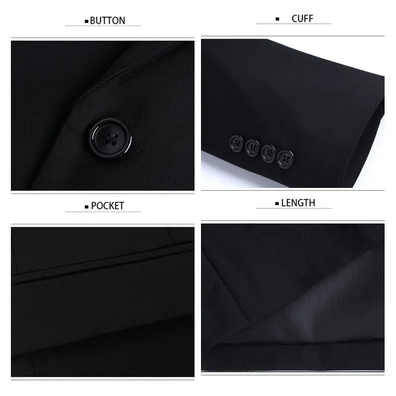 Spring Autumn Suits Men Smart Casual Slim Fit Business Korean Solid Color Men Suits Professional Wear Mens Blazer Jacket
