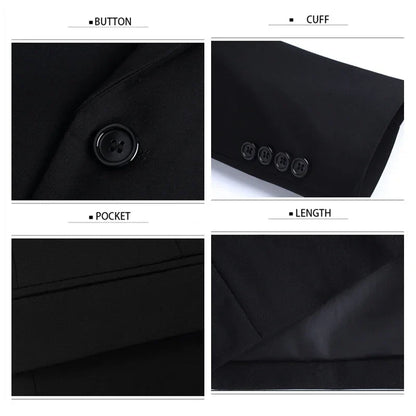 Spring Autumn Suits Men Smart Casual Slim Fit Business Korean Solid Color Men Suits Professional Wear Mens Blazer Jacket