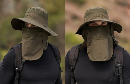 Fisherman's hat, male sun hat, summer outdoor quick drying sun hat, fishing breathable sun hat, female face mask hat