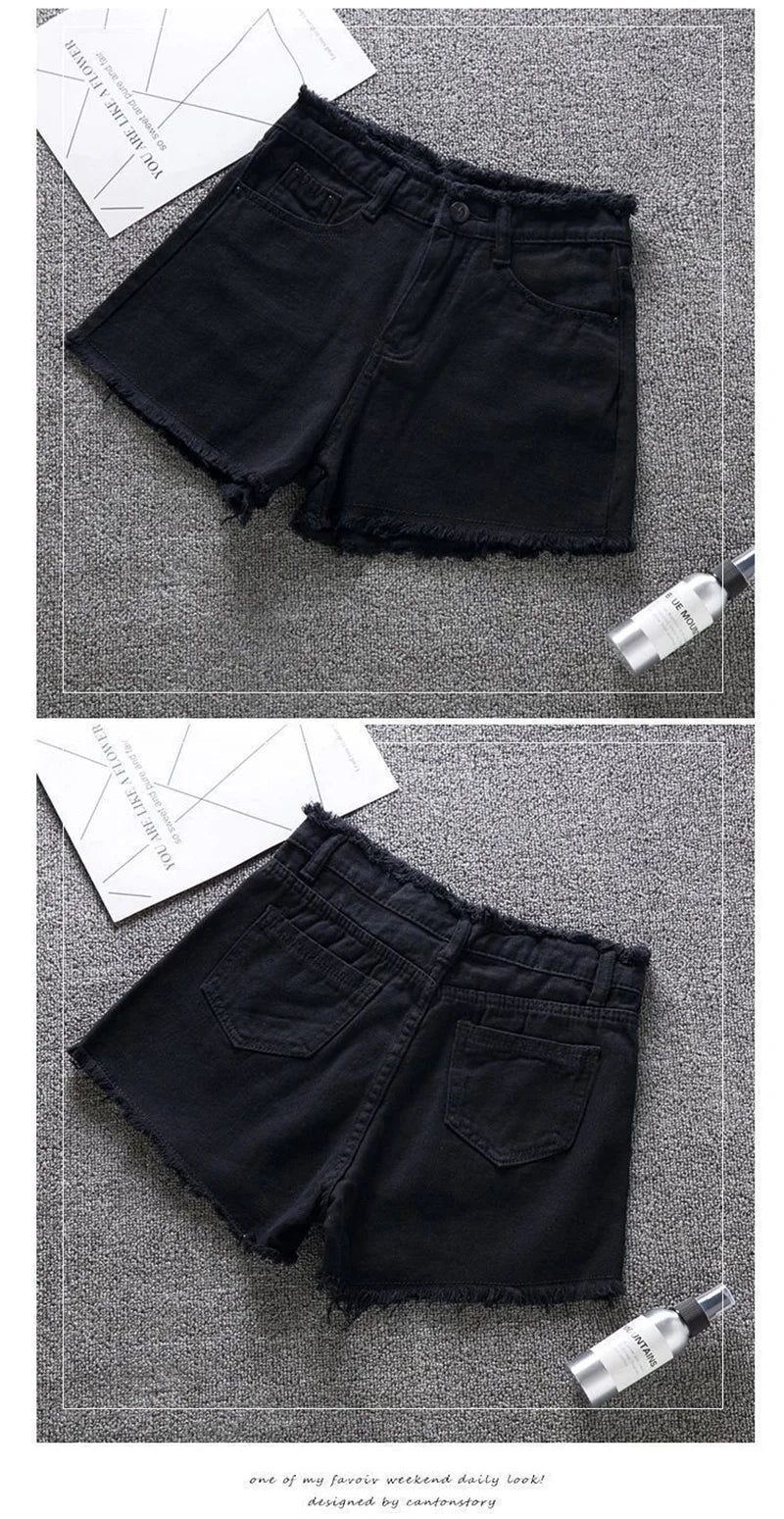 2026 New Summer Shorts Women Jeans High-waisted Denim Short Pants Female Rough-selvedge Outside Casual Sports Shorts Loose Jeans