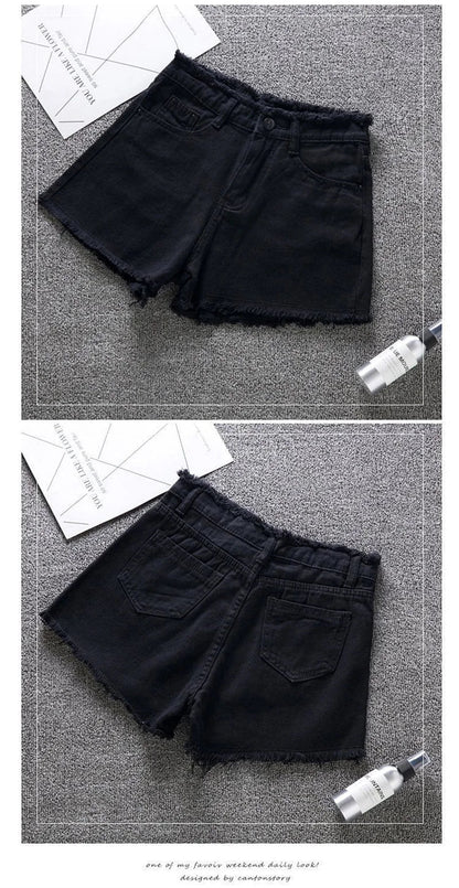 2026 New Summer Shorts Women Jeans High-waisted Denim Short Pants Female Rough-selvedge Outside Casual Sports Shorts Loose Jeans