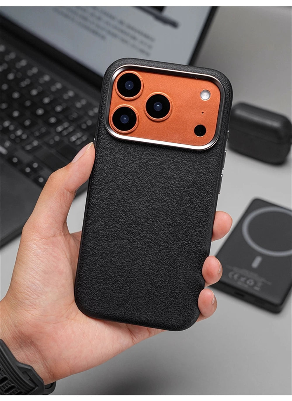 Luxury Business Shockproof PU Leather Camera Button Case For iPhone 17 Pro Max Air For Magsafe Magnetic Wireless Charging Cover