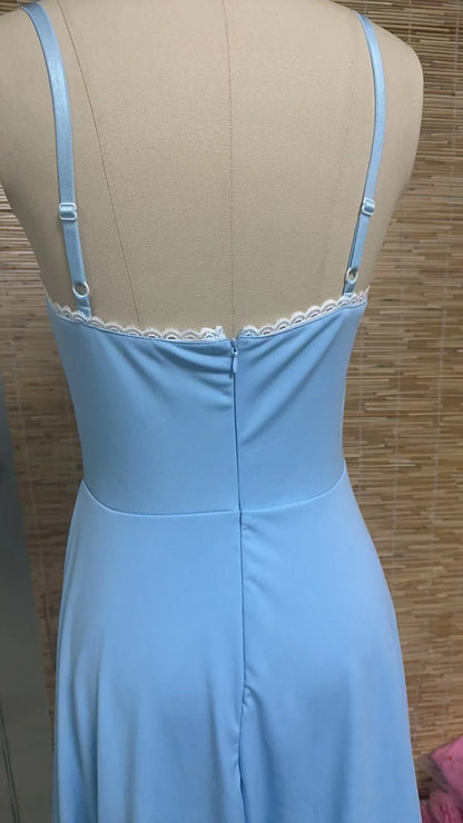 Double Layer European And American Women's New Best-Selling New Type SlingVCollar Sleeveless Dress Pettiskirt Long Skirt