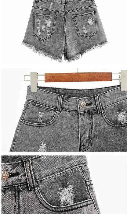 Women's Shorts Punk Ripped Baggy Short Pants for Woman To Wear Mini Loose Jeans Denim Korean Style XL Streetwear Clothing Cheap