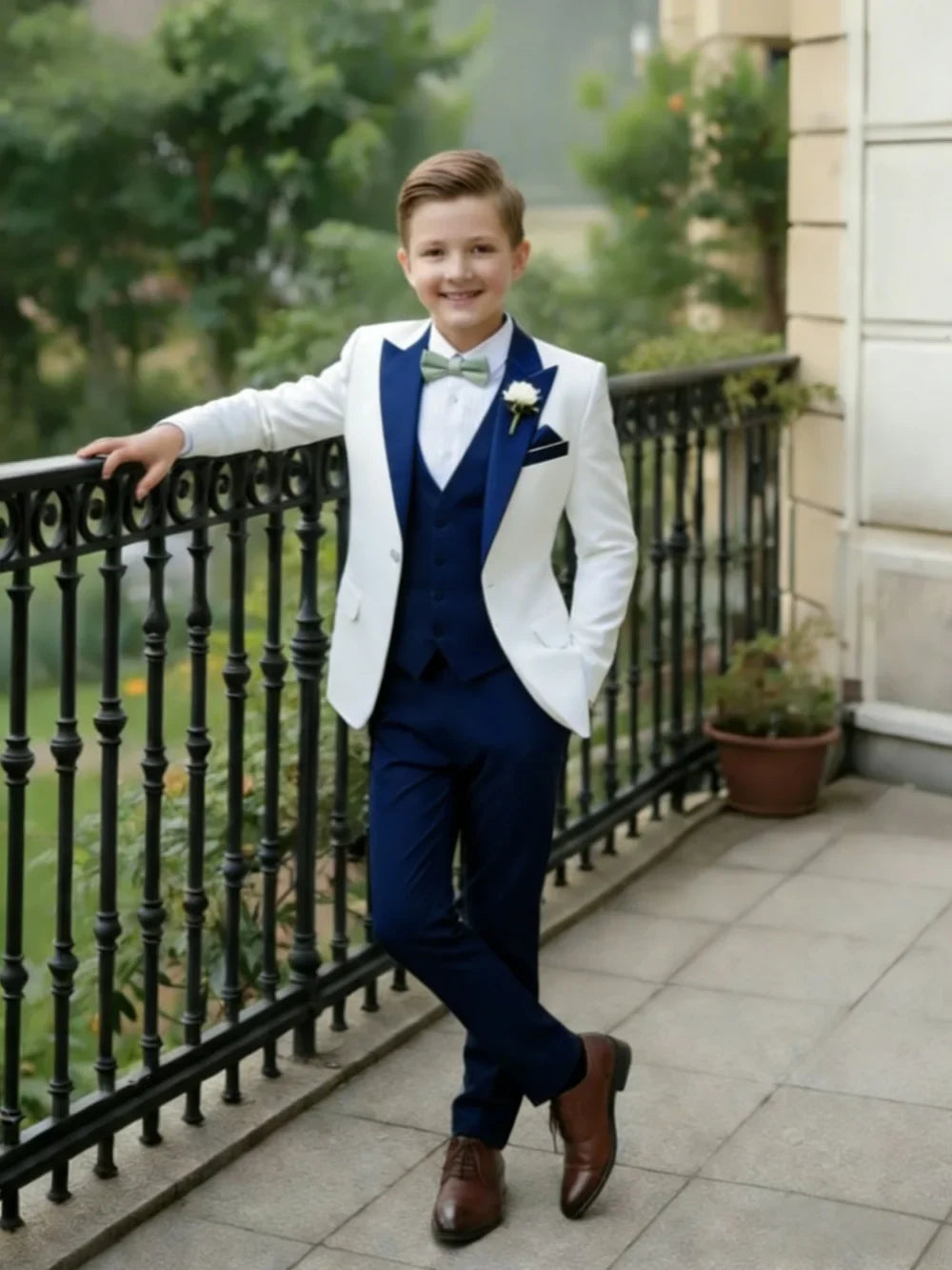 Multi-colors Boys Suits 3 Pieces Jacket Vest Pants Piano Peformance Wear Handsome Elegant Kids Suit Set Wedding Outfit