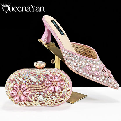 2025 INS FANTATIC BLUE Rhinestone-encrusted Sex Ladies Shoes / MATCHING  SPARKING MINI BAG (SPECIAL COLLECTION)
