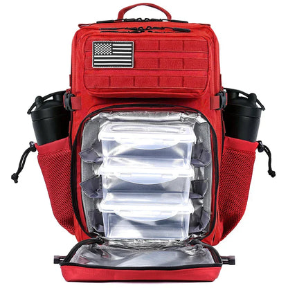 45L Meal Prep Management Backpack Gym Tactical Waterproof Insulated Lunch Cooler Bag Hiking Camping Travel Rucksack