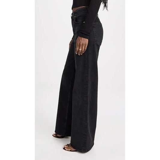 Girls Casual Fashion Straight Leg Jeans Female Slim Thin High Waisted Stretch Denim Pants Women Solid Loose Comfortable Trousers
